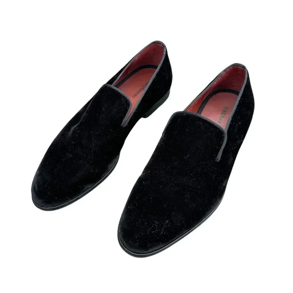 MAGNANNI Men's‎ Jareth Velvet Venetian Loafers Size 8 Black